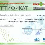Сертификат "Ветеринарной нефрологии"